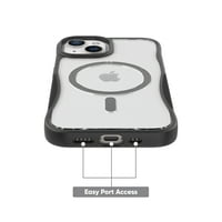 onn. iPhone Plus için MagSafe Uyumlu Çift Katmanlı Telefon Kılıfı - Siyah Şeffaf