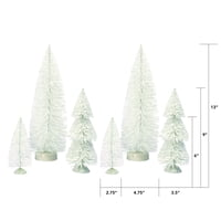 Tatil Zamanı Beyaz Ağaç Masa Üstü Noel Dekorasyonu, Çoklu Boyutlar, 6'lı Set