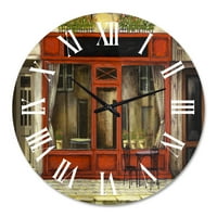 Designart 'Paris'teki Büyüleyici Dükkanın Kırmızı Cephesi I' Fransız Country Duvar Saati