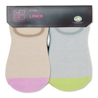 Sınır Yok Kadın Moda Colorblock Stay-Put Liner Çorap, 10'lu Paket, 4-10 Beden