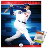 Los Angeles Dodgers-İtme Pimleri ile Cody Bellinger Duvar Posteri, 14.725 22.375