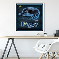 Tampa Bay Rays - Neon Kask Duvar Posteri, 22.375 34 Çerçeveli