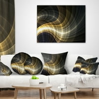 Designart sarı Fraktal ışık Sanatı - Soyut Kırlent - 18x18