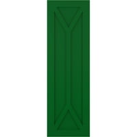 18 W 49 H Gerçek Uyum PVC San Carlos Misyon Stili Sabit Montajlı Panjurlar, Viridian Yeşili