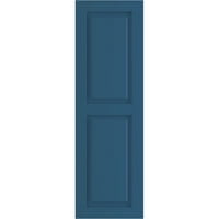 Ekena Millwork 15 W 44 H Gerçek Uyum PVC iki eşit Yükseltilmiş Panel Panjur, Sojourn Blue