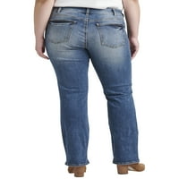 Gümüş Jeans A.Ş. Kadın Artı Boyutu Suki Orta Yükselişi İnce Bootcut Kot Bel boyutları 12-24