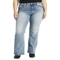 Gümüş Jeans A.Ş. Kadın Artı Boyutu Vintage Yüksek Rise Bootcut Kot Bel boyutları 12-24