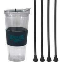 renkli Yedek Pervane Payet ile 22oz NFL Philadelphia Eagles Saman Tumbler