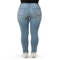 Sınır Yok Gençlerin Yıkılmış Kıvrımlı Yüksek Belli Ayak Bileği Skinny Jeans