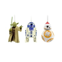 Hallmark Star Wars BB-8, R2-D ve Yoda Noel Süsleri, 3'lü Set