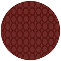 Garland Kilim Sparta Katı Acı Kırmızı Biber 7'6 7'6 Yuvarlak Geometrik Kapalı Alan Halısı