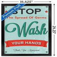 Mikropların Yayılmasını Durdurun - Ellerinizi Yıkayın Duvar Posteri, 14.725 22.375