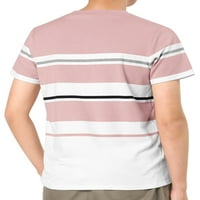 Benzersiz Pazarlık erkek Tees Renk Blok Çizgili Ekip Boyun Kısa Kollu Polo Gömlekler
