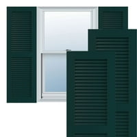 Ekena Millwork 18 W 34 H Gerçek Fit PVC iki eşit Panjur Kepenkleri, Termal Yeşil