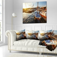 Marsilya Limanında Designart Yachts - Tekne Atma Yastığı - 16x16