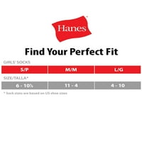 Hanes Girls ' Comfort Fit Topuk Koruyucu Çorap, Paket, Beden S-L