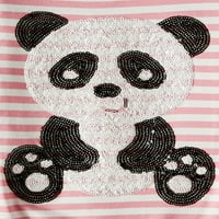 Pullu Panda Uzun Kollu Tişört ve Örgü Tutu Etek, 2 Parçalı Kıyafet Seti