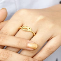 Jewellersclub 14K Altın Gümüş Aşk düğüm Dostluk yüzük kadınlar için