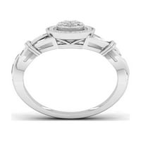 1 4Ct TDW Pırlantanın Gümüş Nişan Yüzüğü