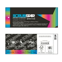 Scrubstar kadın Ultimate Streç Dimi Criss Çapraz V Yaka Fırçalayın Üst WM12T900A