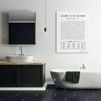 Stupell Ev Dekorasyonu Siyah Beyaz Tuvalet Çapraz Bulmaca İşareti