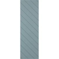 Ekena Millwork 18 W 44 H Gerçek Uyum PVC Çapraz Çıta Modern Stil Sabit Montajlı Panjurlar, Huzurlu Mavi