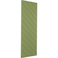 Ekena Millwork 15 W 46 H Gerçek Fit PVC Çapraz Çıta Modern Stil Sabit Montajlı Panjurlar, Yosun Yeşili