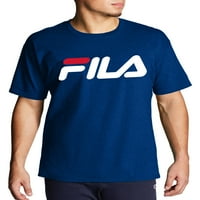 Fila Erkek Büyük ve Uzun Klasik Logo Kısa Kollu Tişört, Beden XLT-6XL