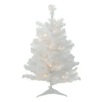 2' Önceden Aydınlatılmış LED beyaz orta yapay Noel ağacı - açık ışıklar