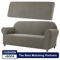 Subrte kanepe kılıfı Slipcover ekstra Streç koltuk minderi Kapak, Loveseat, Boz kahverengi