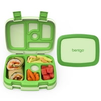 Bentgo Kids Green Yeniden Kullanılabilir Öğle Yemeği Bo - BPA İçermez, Bölmeli Bölmeli Sızdırmaz