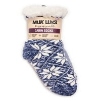 Muk Luks Kadın Şönil Peluş Astarlı Kabin Çorabı, 2'li Paket, Beden S-XL