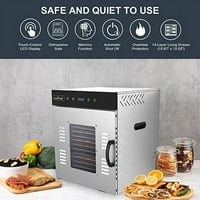 NutriChef Premium Gıda Kurutucu Makinesi Watt Raf Paslanmaz Çelik Kurutucu Dijital Zamanlayıcı ve Sıcaklık Kontrolü