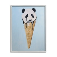 Stupell Industries Sevimli Panda Ayısı Dondurmalı Waffle Külahı 30, Coco de Paris Tasarımı