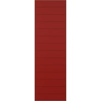 15 W 48 H Gerçek Fit PVC Yatay Çıta Modern Stil Sabit Montajlı Panjurlar, Ateş Kırmızısı
