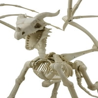 Halloween Animated Skeleton Dragon Decoration, Kemik Rengi, Plastik, 36