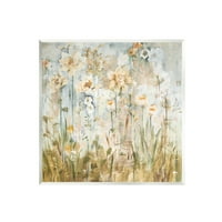 Stupell Endüstrileri, Çimenler Arasında Çiçek Açan Çiçekleri Çeşitlendirdi Boho Boyama Boyama Çerçevesiz Sanat Baskı