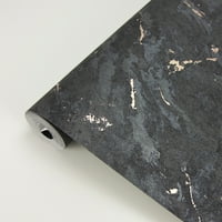 Brewster Titania Siyah Mermer Doku Dokunmamış Duvar Kağıdı, 27,5 inç x 33 ft, 75. kare. ft