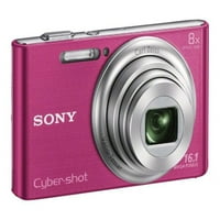 Sony Cyber-shot DSC-W - Dijital fotoğraf makinesi - kompakt - 16. MP - 720p - optik zoom - Carl Zeiss - pembe