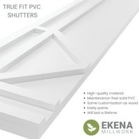 Ekena Millwork 15 W 66 H Gerçek Uyum PVC Bungalov Sabit Montajlı Panjurlar, Okyanus Kabarması