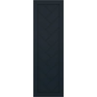 Ekena Millwork 18 W 46 H Gerçek Fit PVC Tek Panel Balıksırtı Modern Stil Sabit Montajlı Panjurlar, Yıldızsız Gece