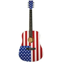 Trinity River Korkusuz Akustik Gitar, Amerikan Bayrağı Tasarımı