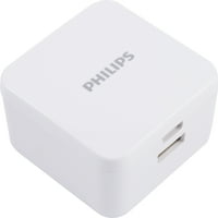 Philips Elite USB-A ve USB-C'ye Sahip Çift USB Duvar Şarj Cihazı, Beyaz, DLP2507A