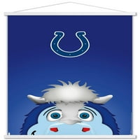Indianapolis Colts-S. Preston Maskot Mavi Duvar Posteri Ahşap Manyetik Çerçeve, 22.375 34