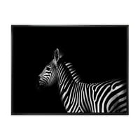 Sideview Zebra Beyaz ve Siyah Çerçeveli Boyama Tuval Sanat Baskı