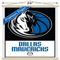 Dallas Mavericks - Ahşap Manyetik Çerçeveli Logolu Duvar Posteri, 22.375 34
