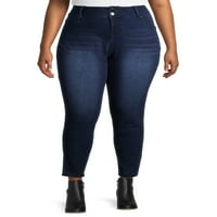 Çift Düğmeli Bir Kot Kadın Artı Boyutu Zayıflama Skinny Jeans