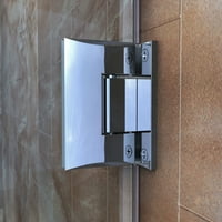 DreamLine Tek Kapı Artı 48 inç. İçeri gir. H Çerçevesiz Menteşeli Duş Kapısı. Chrome'da Yarım Panel