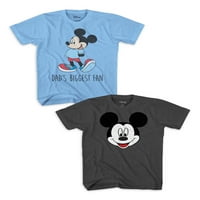 Mickey Mouse Çocuk En Büyük Fan Grafikli Tişört 2'li Paket, 4-18 Beden