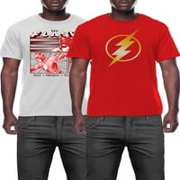 Çizgi roman Erkek ve Büyük Erkek Flash Grafik Tees, 2'li Paket, Boyut S-3XL